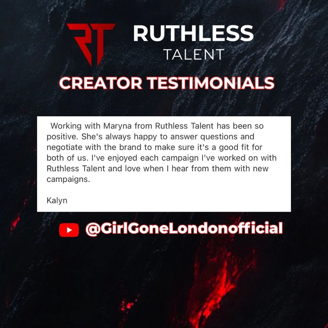 Girl Gone London Ruthless Talent Testimonial